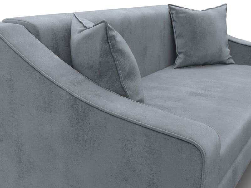 Диван прямой Лига-071, Велюр, TOWER 10 серый