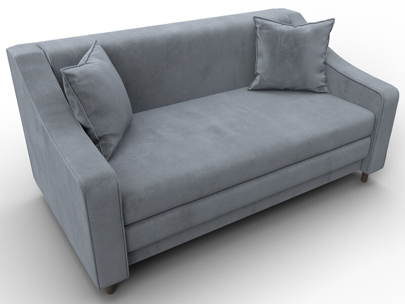 Диван прямой Лига-071, Велюр, TOWER 10 серый