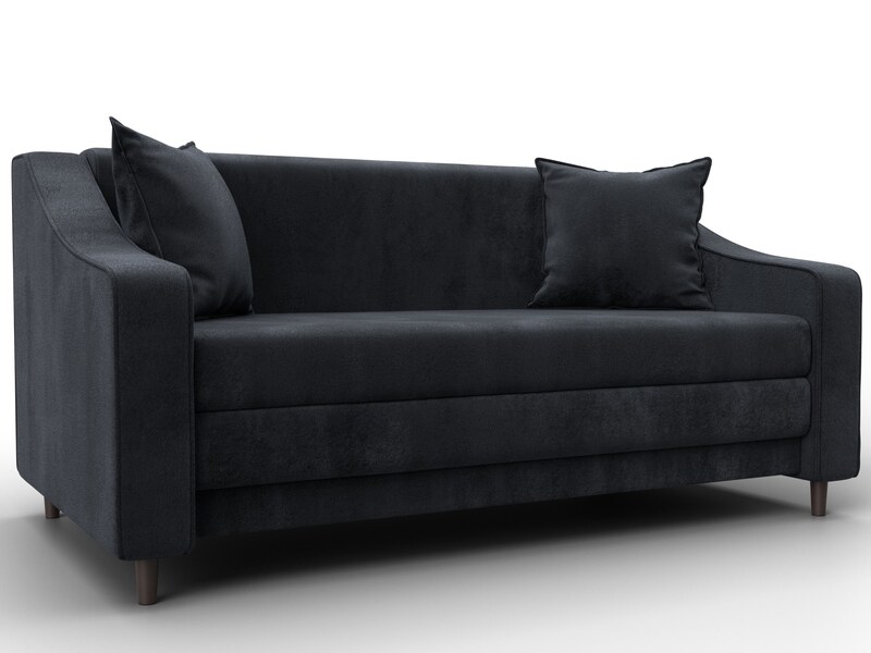 Диван прямой Лига-071, Велюр, TOWER 11 темно-серый