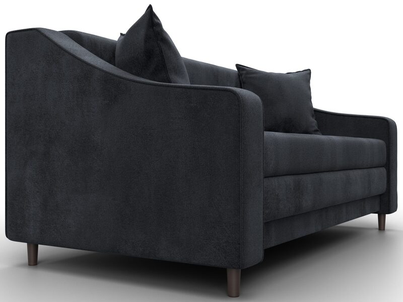 Диван прямой Лига-071, Велюр, TOWER 11 темно-серый