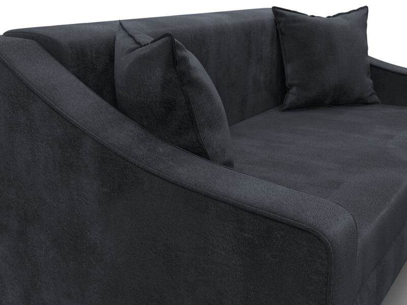 Диван прямой Лига-071, Велюр, TOWER 11 темно-серый