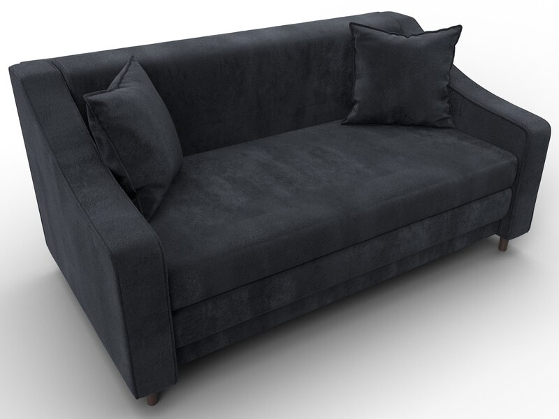 Диван прямой Лига-071, Велюр, TOWER 11 темно-серый