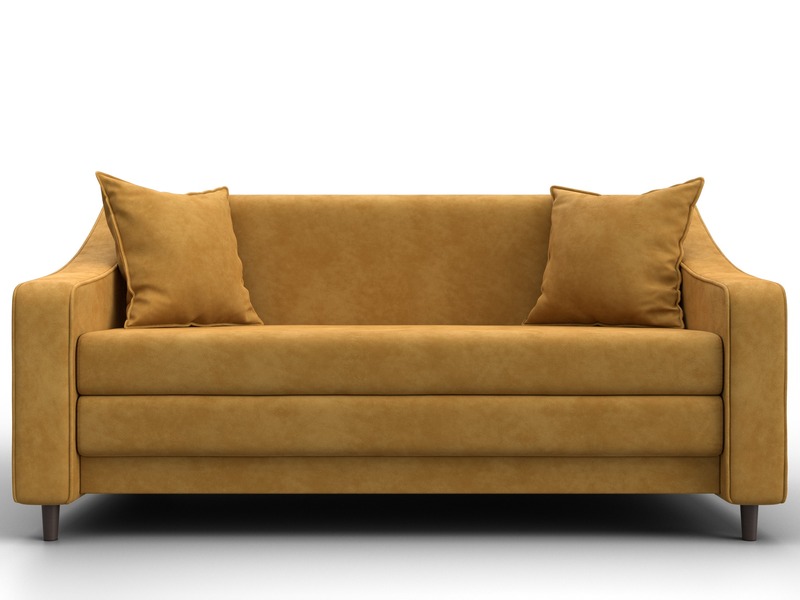 Диван прямой Лига-071, Велюр, BRUT 10 желтый