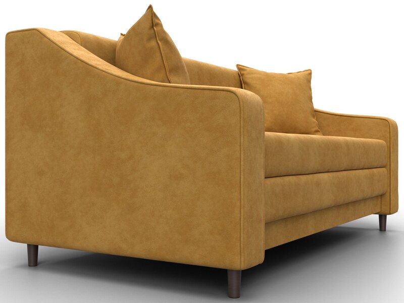 Диван прямой Лига-071, Велюр, BRUT 10 желтый