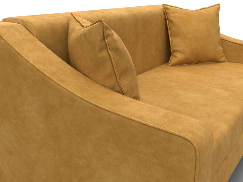 Диван прямой Лига-071, Велюр, BRUT 10 желтый