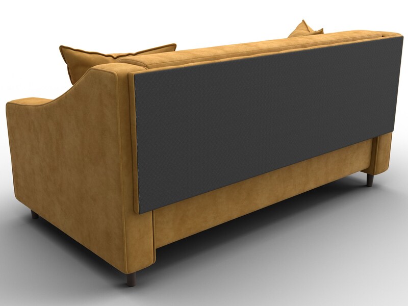 Диван прямой Лига-071, Велюр, BRUT 10 желтый