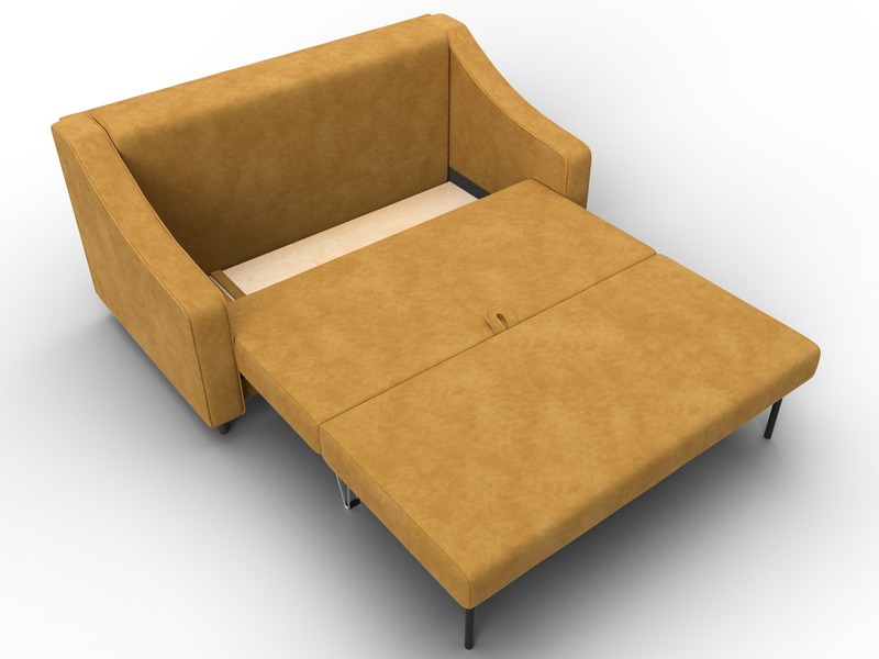 Диван прямой Лига-071, Велюр, BRUT 10 желтый