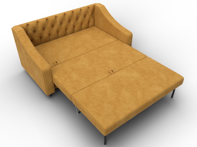 Диван прямой Лига-071, Велюр, BRUT 10 желтый