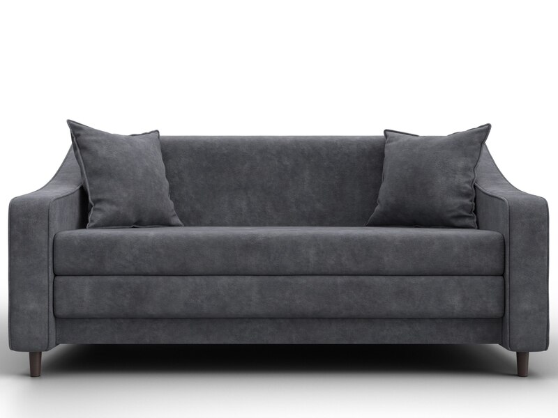 Диван прямой Лига-071, Велюр, BRUT 16 темно-серый