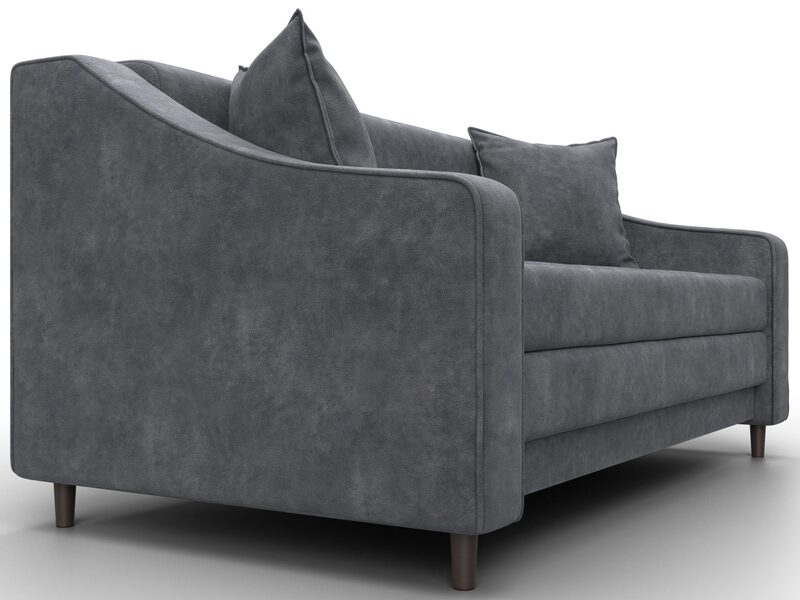 Диван прямой Лига-071, Велюр, BRUT 16 темно-серый