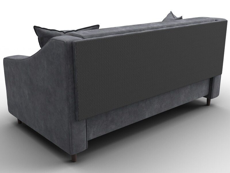 Диван прямой Лига-071, Велюр, BRUT 16 темно-серый