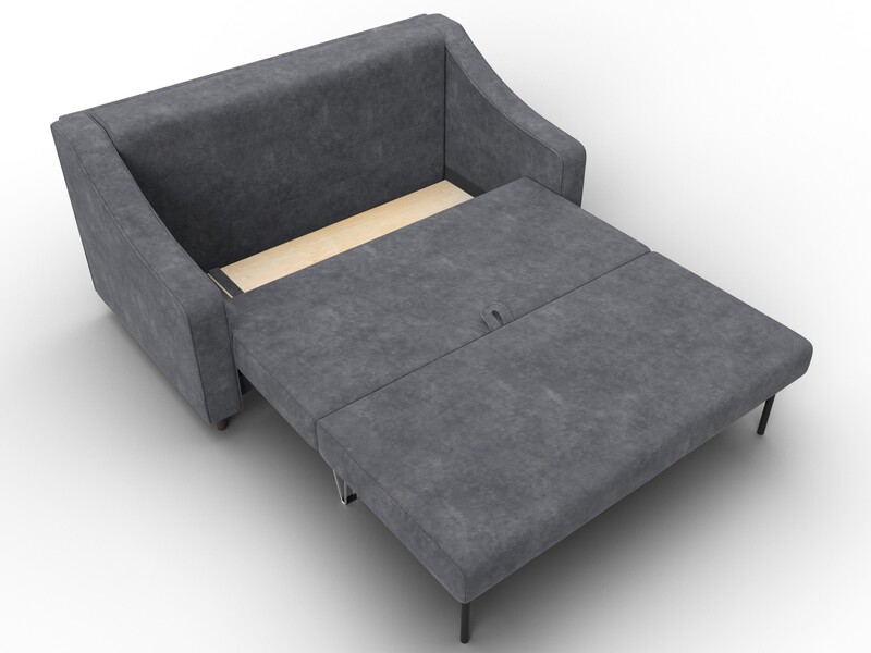 Диван прямой Лига-071, Велюр, BRUT 16 темно-серый