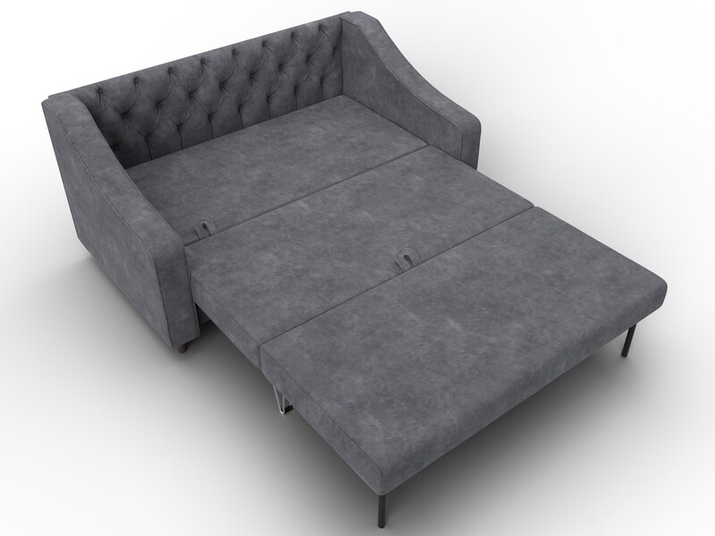 Диван прямой Лига-071, Велюр, BRUT 16 темно-серый