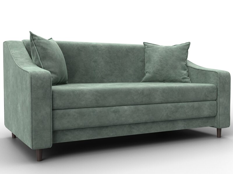 Диван прямой Лига-071, Велюр, BRUT 08 зеленый