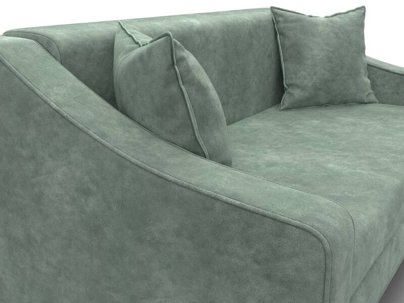 Диван прямой Лига-071, Велюр, BRUT 08 зеленый