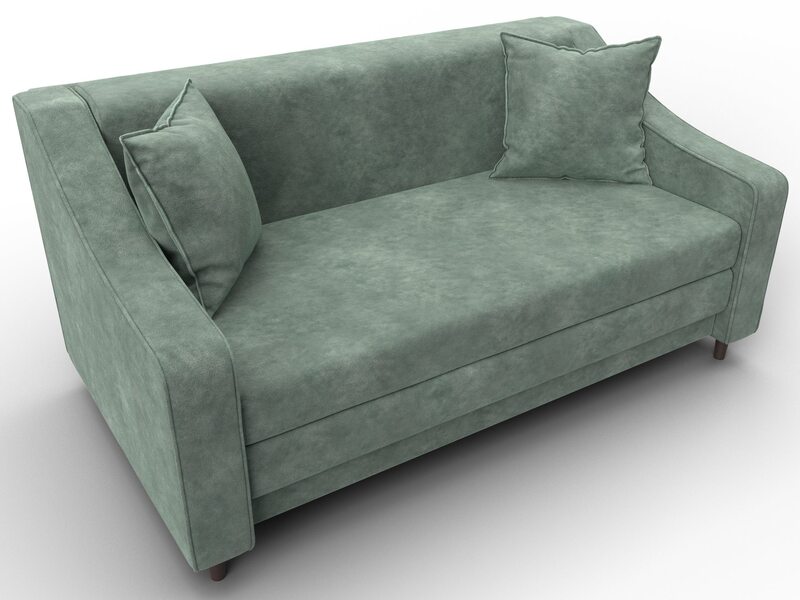 Диван прямой Лига-071, Велюр, BRUT 08 зеленый