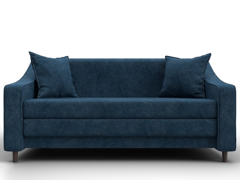 Диван прямой Лига-071, Велюр, BRUT 11 синий