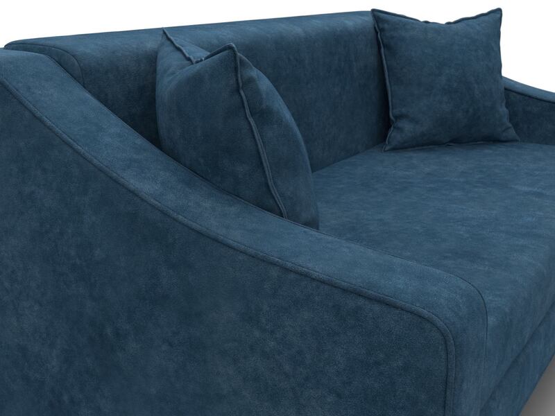 Диван прямой Лига-071, Велюр, BRUT 11 синий