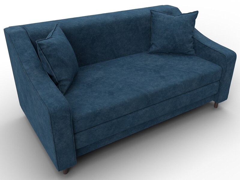 Диван прямой Лига-071, Велюр, BRUT 11 синий