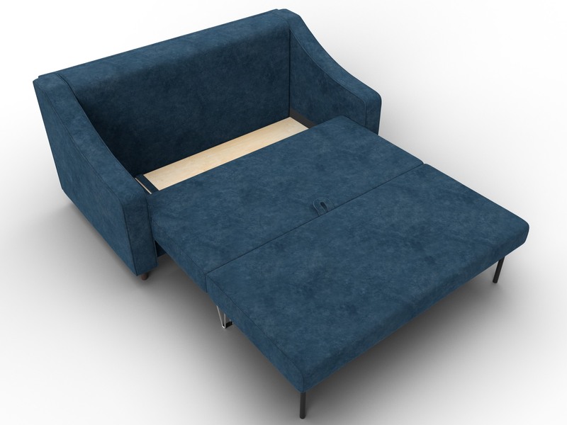 Диван прямой Лига-071, Велюр, BRUT 11 синий