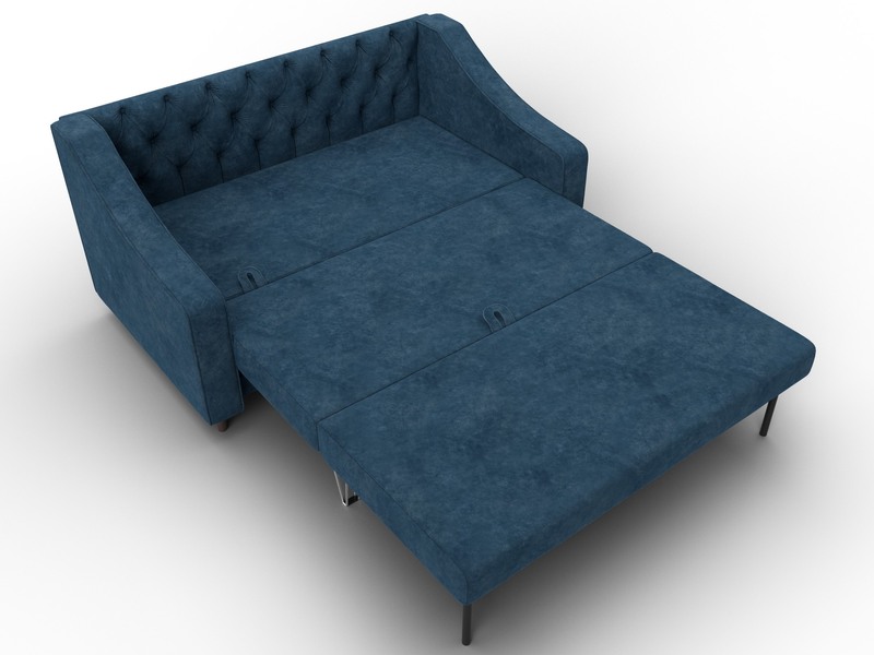 Диван прямой Лига-071, Велюр, BRUT 11 синий