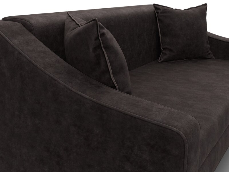 Диван прямой Лига-071, Велюр, BRUT 17 коричневый