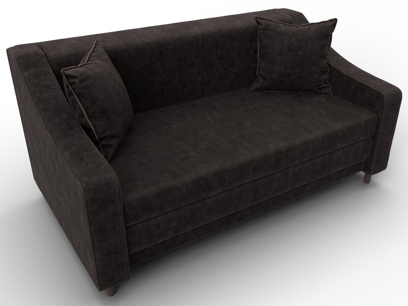 Диван прямой Лига-071, Велюр, BRUT 17 коричневый