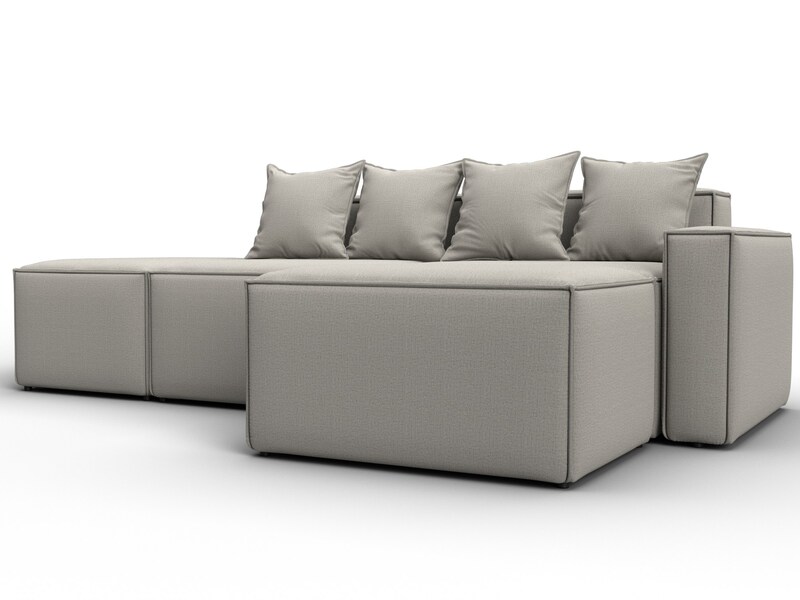 Диван угловой модульный Лига-063 угол правый, Рогожка, Амур 02 бежевый