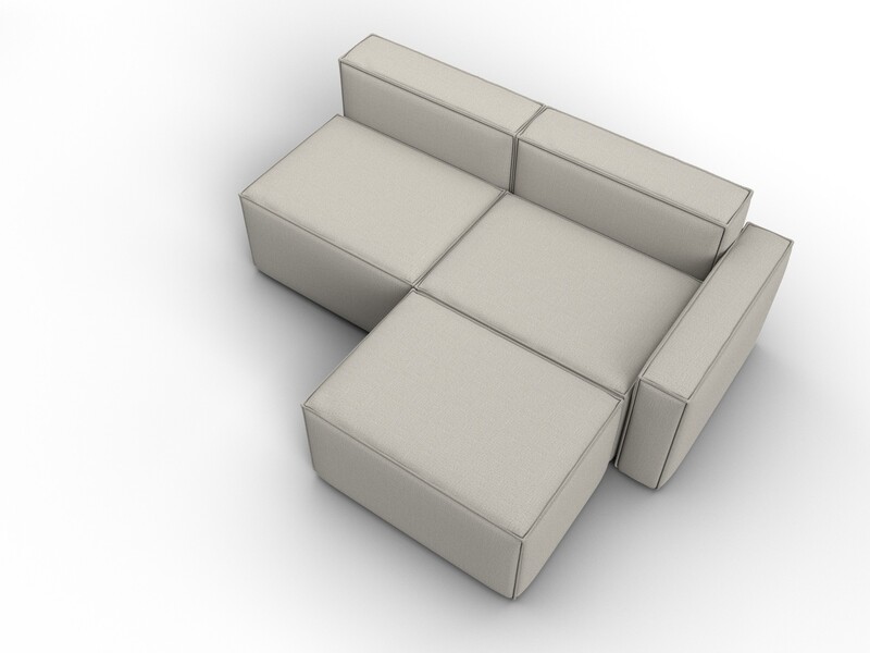 Диван угловой модульный Лига-063 угол правый, Рогожка, Амур 02 бежевый