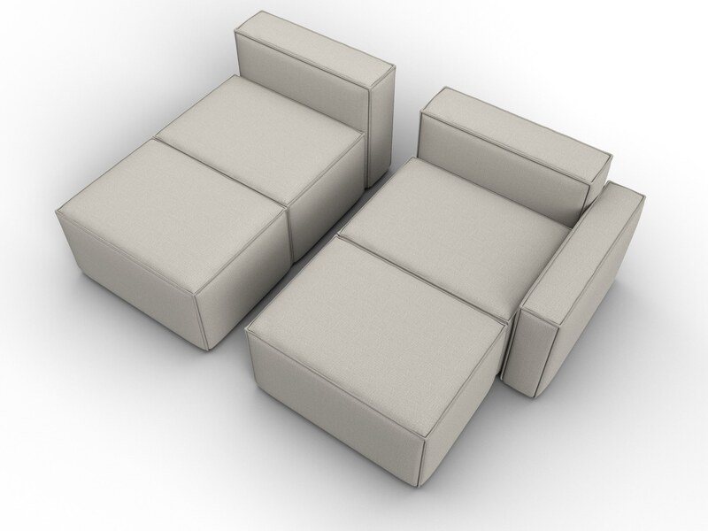 Диван угловой модульный Лига-063 угол правый, Рогожка, Амур 02 бежевый