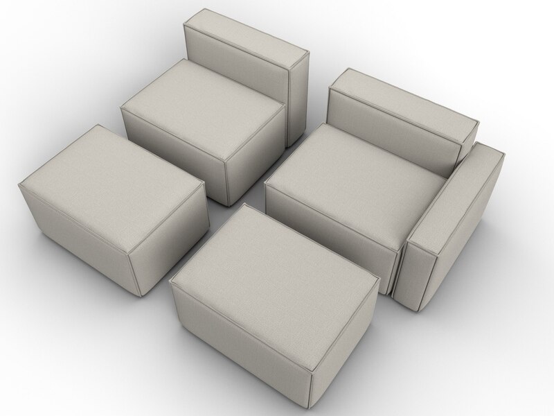 Диван угловой модульный Лига-063 угол правый, Рогожка, Амур 02 бежевый