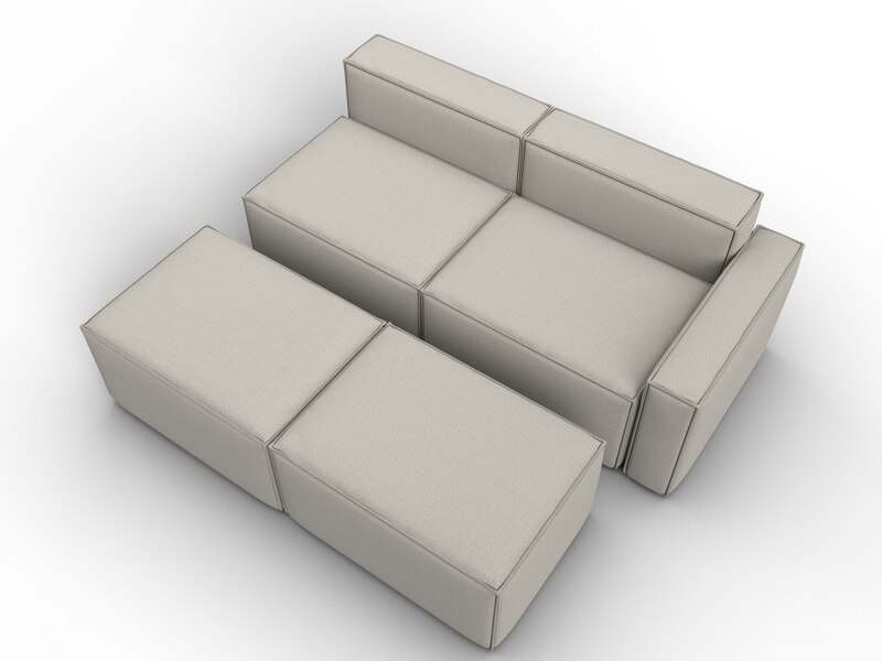 Диван угловой модульный Лига-063 угол правый, Рогожка, Амур 02 бежевый