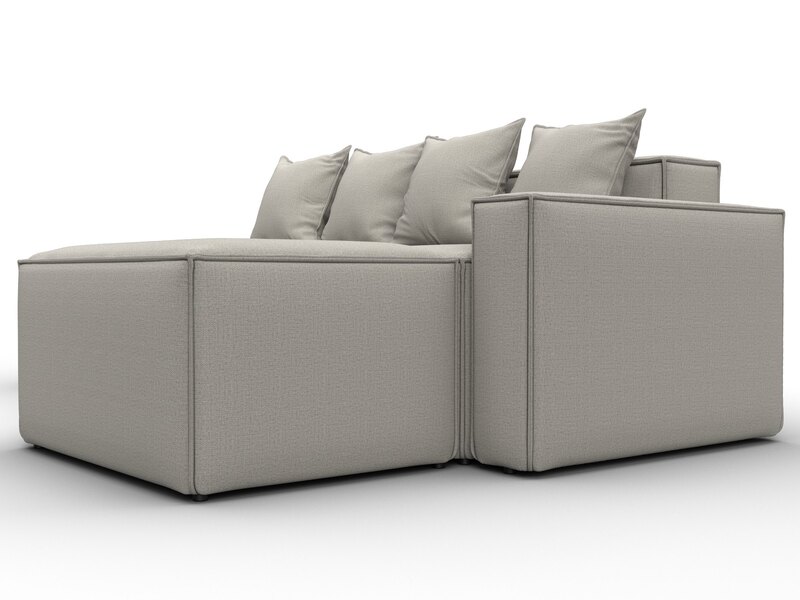 Диван угловой модульный Лига-063 угол правый, Рогожка, Амур 02 бежевый