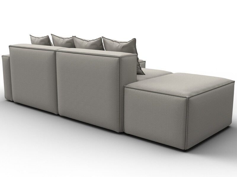 Диван угловой модульный Лига-063 угол правый, Рогожка, Амур 02 бежевый