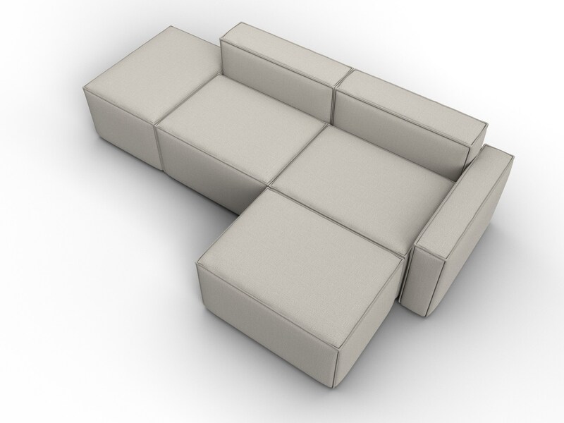 Диван угловой модульный Лига-063 угол правый, Рогожка, Амур 02 бежевый