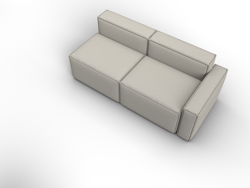 Диван угловой модульный Лига-063 угол правый, Рогожка, Амур 02 бежевый