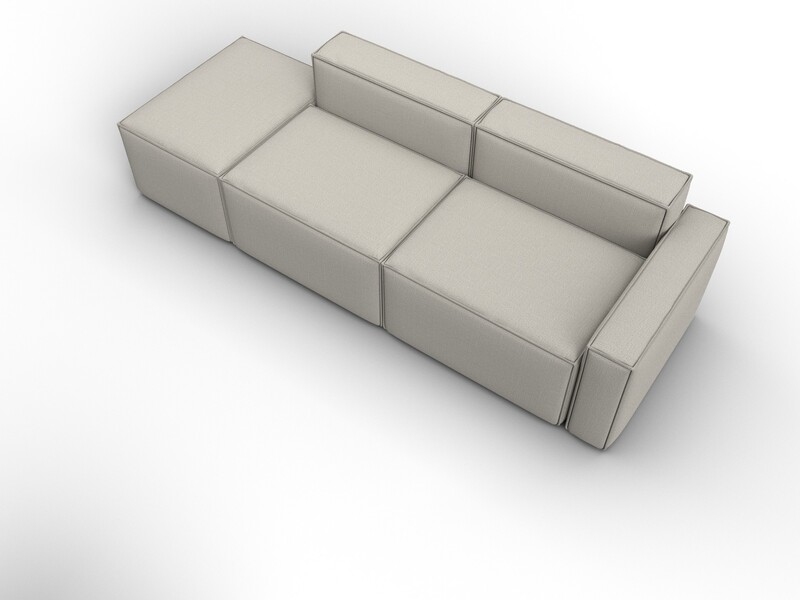 Диван угловой модульный Лига-063 угол правый, Рогожка, Амур 02 бежевый