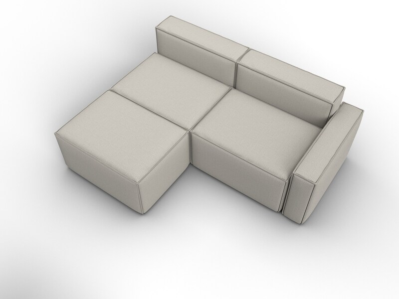 Диван угловой модульный Лига-063 угол правый, Рогожка, Амур 02 бежевый