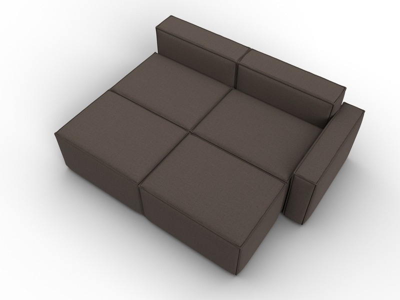 Диван угловой модульный Лига-063 угол правый, Рогожка, Амур 05 коричневый