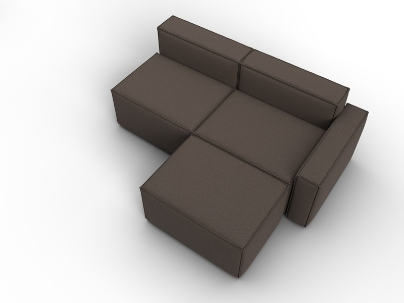 Диван угловой модульный Лига-063 угол правый, Рогожка, Амур 05 коричневый