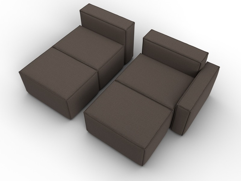 Диван угловой модульный Лига-063 угол правый, Рогожка, Амур 05 коричневый