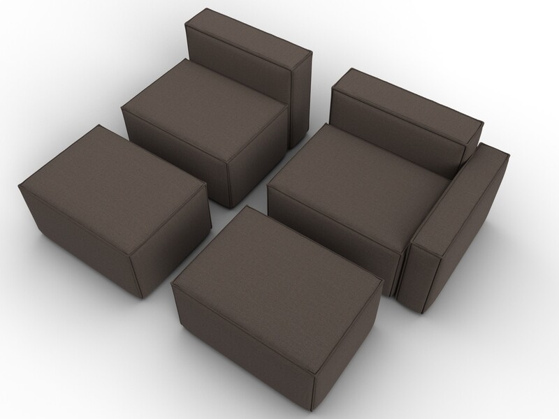 Диван угловой модульный Лига-063 угол правый, Рогожка, Амур 05 коричневый