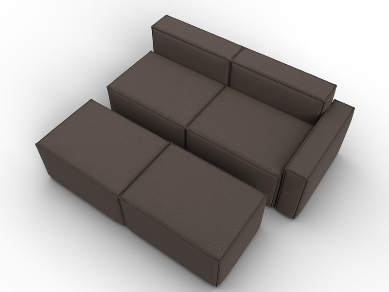 Диван угловой модульный Лига-063 угол правый, Рогожка, Амур 05 коричневый