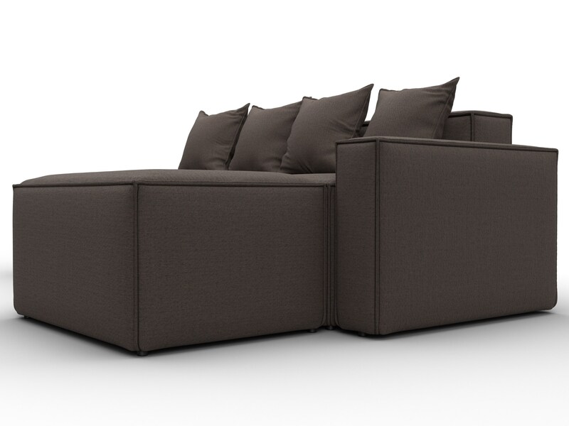 Диван угловой модульный Лига-063 угол правый, Рогожка, Амур 05 коричневый