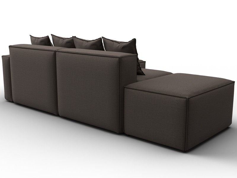 Диван угловой модульный Лига-063 угол правый, Рогожка, Амур 05 коричневый