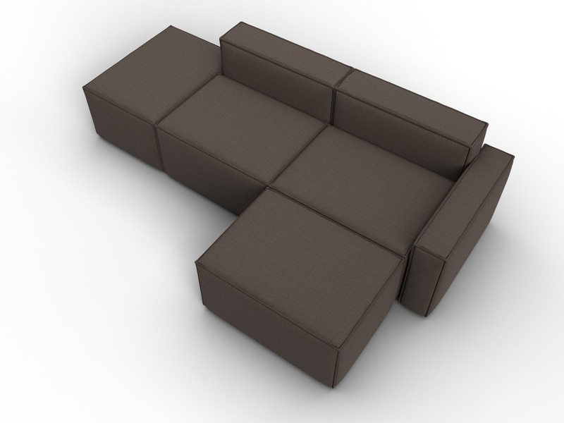 Диван угловой модульный Лига-063 угол правый, Рогожка, Амур 05 коричневый