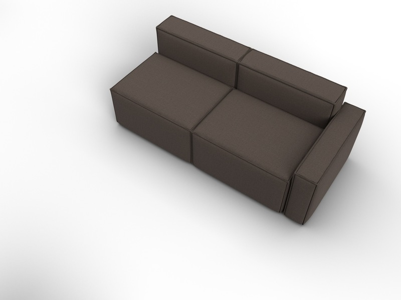 Диван угловой модульный Лига-063 угол правый, Рогожка, Амур 05 коричневый