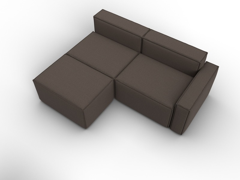 Диван угловой модульный Лига-063 угол правый, Рогожка, Амур 05 коричневый