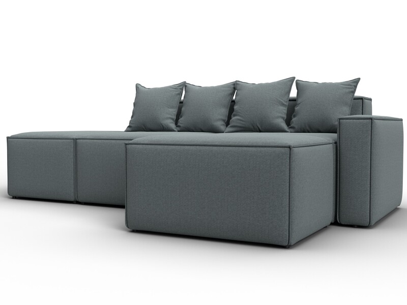 Диван угловой модульный Лига-063 угол правый, Рогожка, Амур 07 серый