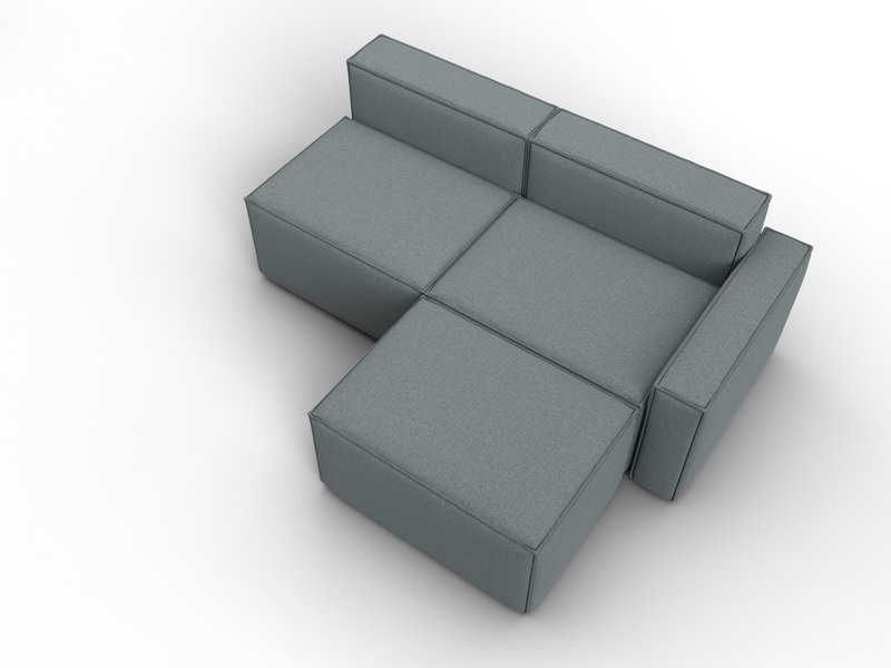 Диван угловой модульный Лига-063 угол правый, Рогожка, Амур 07 серый